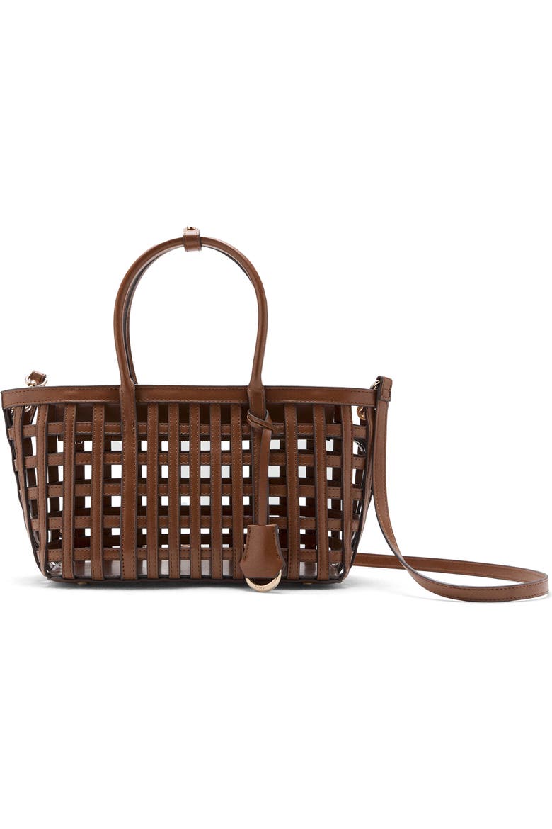Braided Faux Leather Top Handle Bag