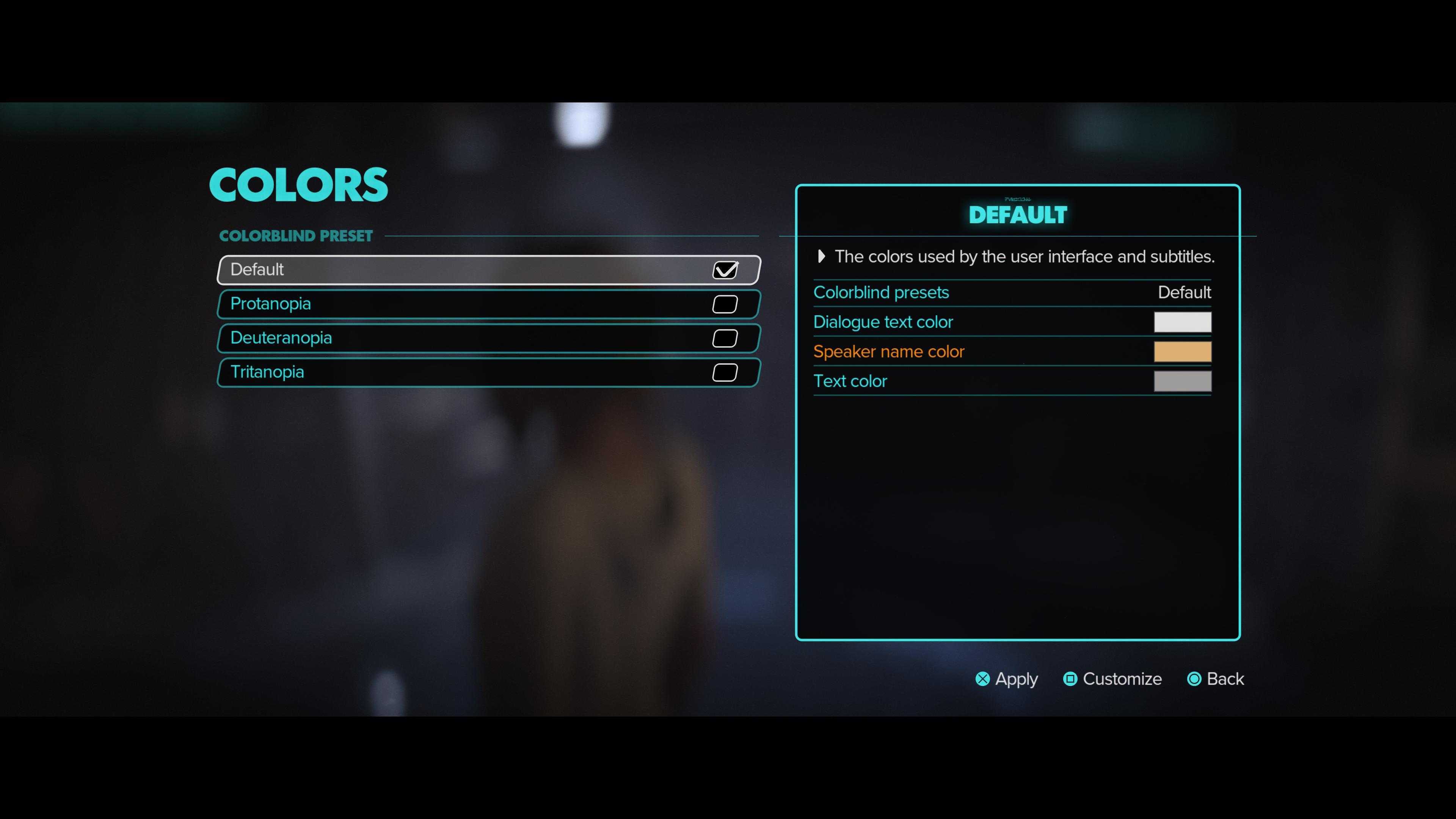 Star Wars Outlaws accessibility screenshot