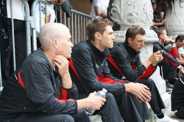 Caleb Fairly, Tejay Van Garderen and Tony Martin of HTC-Highroad