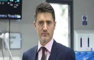 Tom as Sam Strachan in Casualty. (Picture: BBC)
