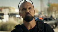 Shemar Moore looking seirous on S.W.A.T.