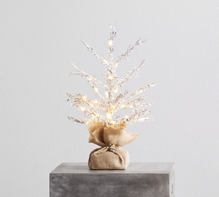 Small lit Christmas tree from Pottery Barn.