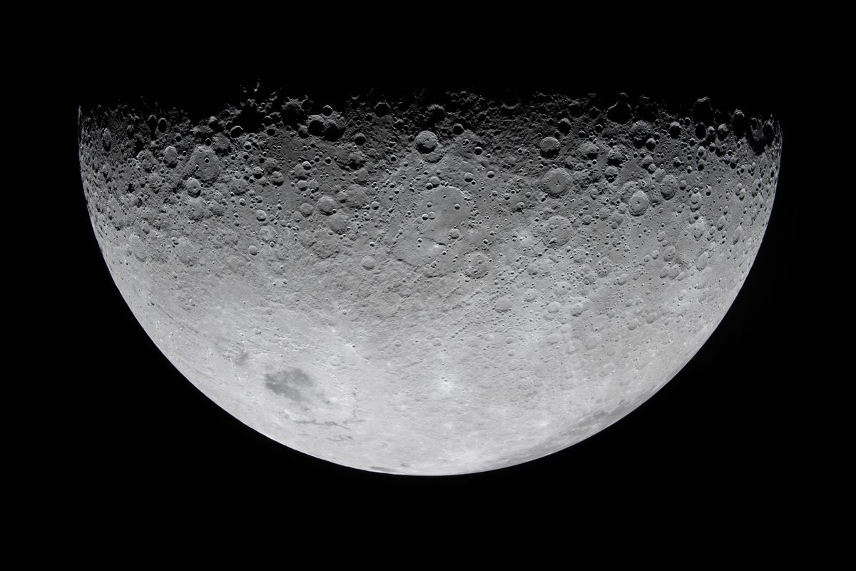 The moon half lit