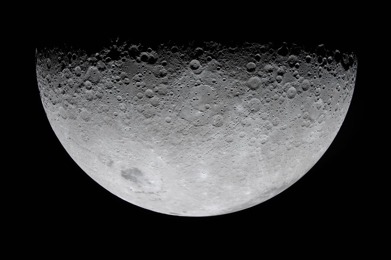 The moon half lit