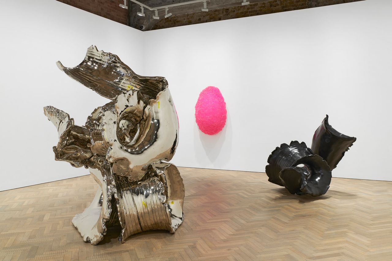 Installation view of Lynda Benglis at Thomas Dane Gallery, London