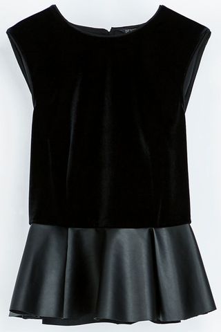 Zara Velvet Peplum Top, £29.99