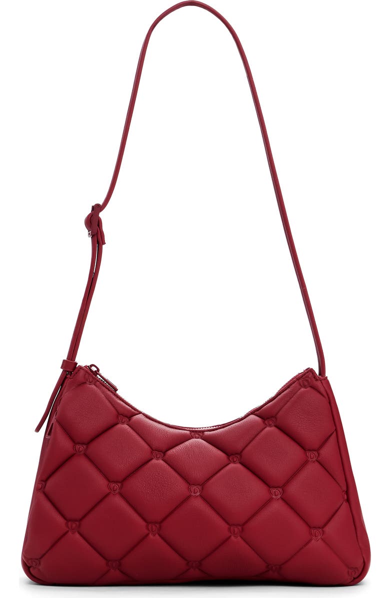 Diamond Quilted Faux Leather Shoulder Bag