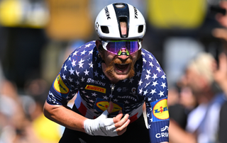 Quinn Simmons of United States and Team Lidl - Trek crosses the finish line as second place winner during the 113th Tour de France 2026, Stage 4 a 181.9km stage