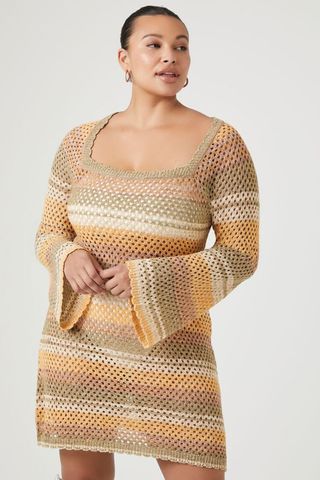 Plus Size Striped Sweater Dress