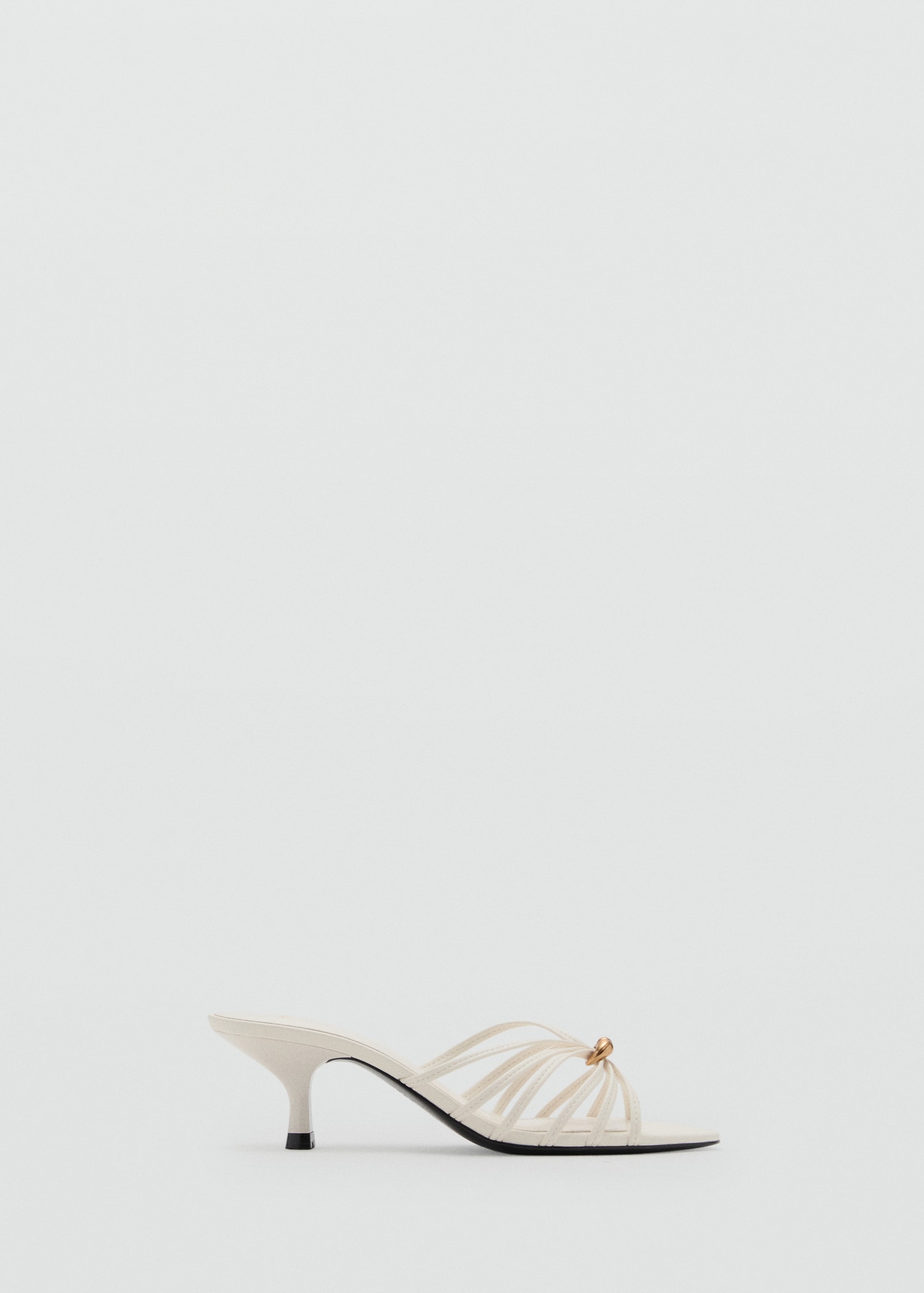 Kitten Heel Sandal With Metallic Detail - Women | Mango United Kingdom