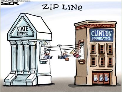Political cartoon U.S. Hillary Clinton State Department corruption