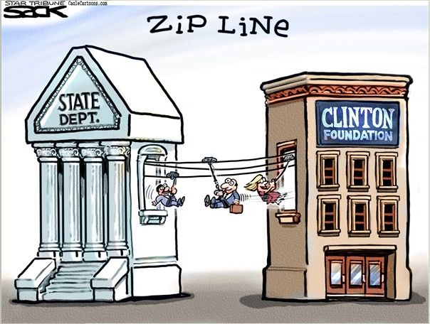 Political cartoon U.S. Hillary Clinton State Department corruption