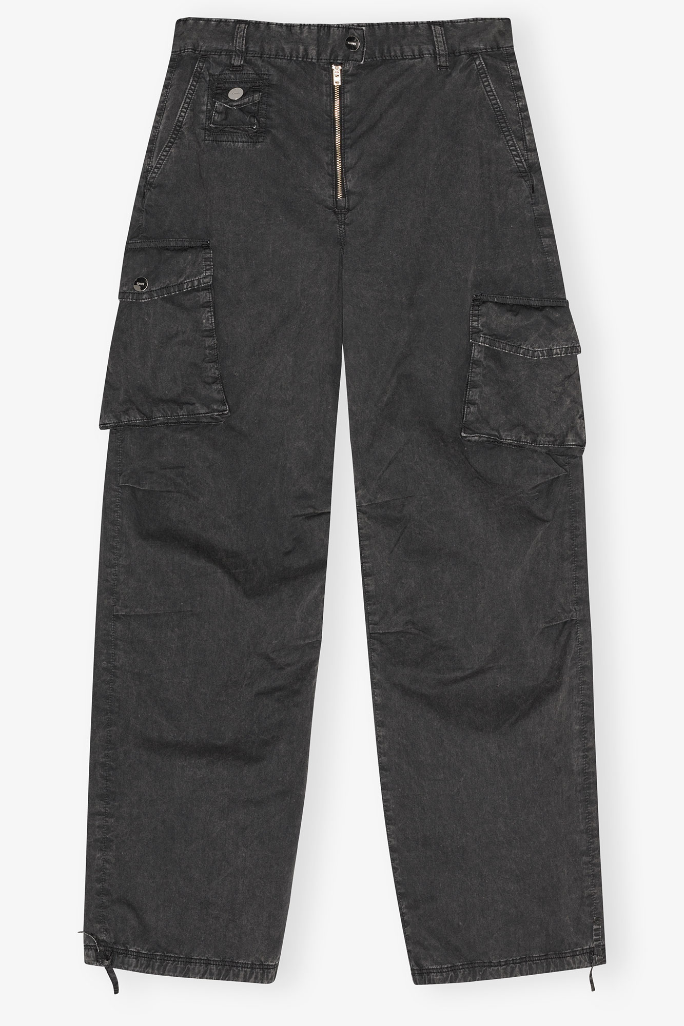 Black Washed Twill Pants