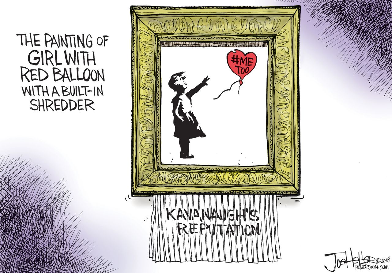 U.S. Banksy artwork self destructs Brett Kavanugh reputation #MeToo