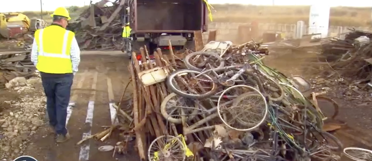 Scrap metal pulled from the Spokane River.