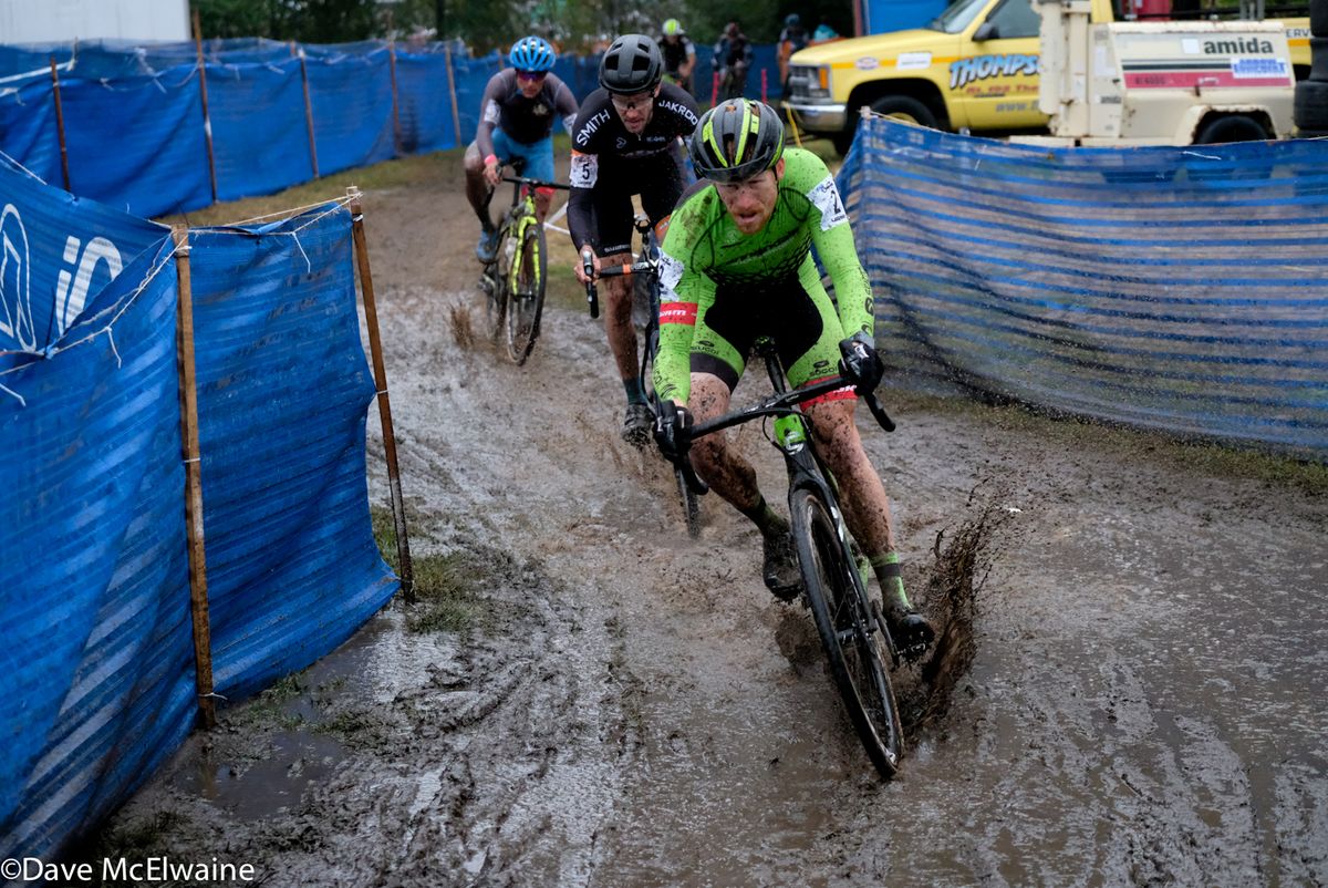 Stephen Hyde (Cannondale) riding in third position during the opening laps