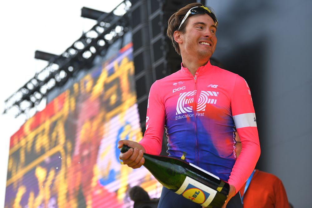 Alberto Bettiol (EF Education First) celebrates winning Tour of Flanders