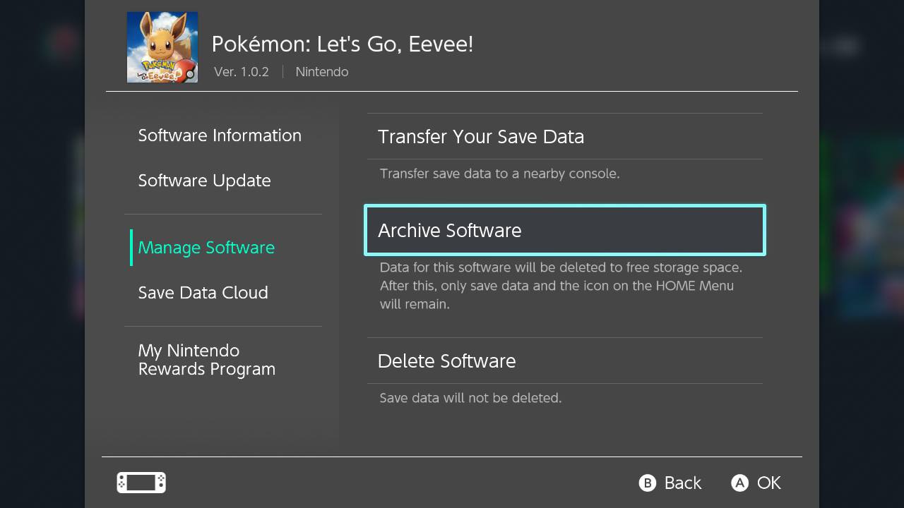 How to Clear Nintendo Switch Game Archive Software