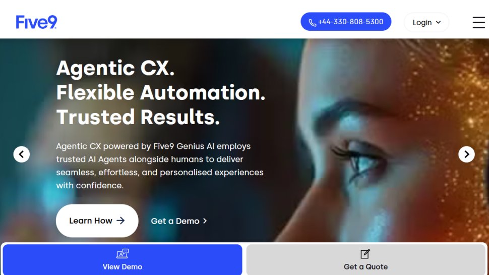 Five9 website screenshot (March 2026).