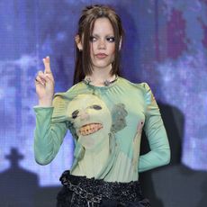 Jenna Ortega attends the "Wednesday" Season 2 press conference at Four Seasons Hotel on August 11, 2025 in Seoul, South Korea. 