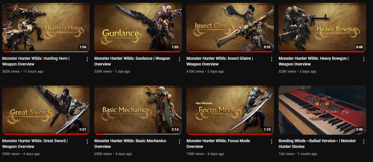 Monster Hunter fans are so hungry for Wilds gameplay that Capcom's new 60-second weapon clips are racking up millions of views