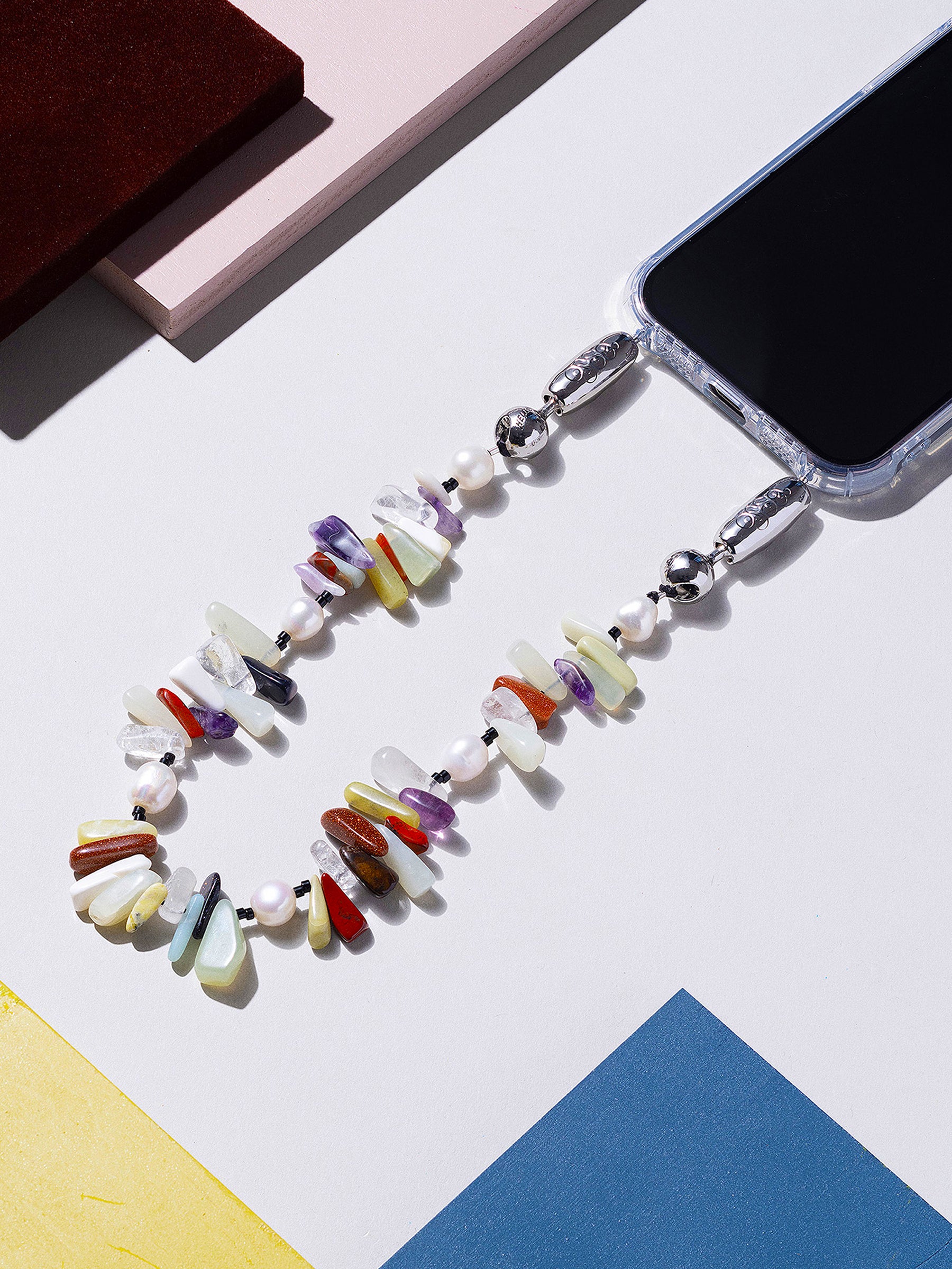 Stone and Pearl Wristlet