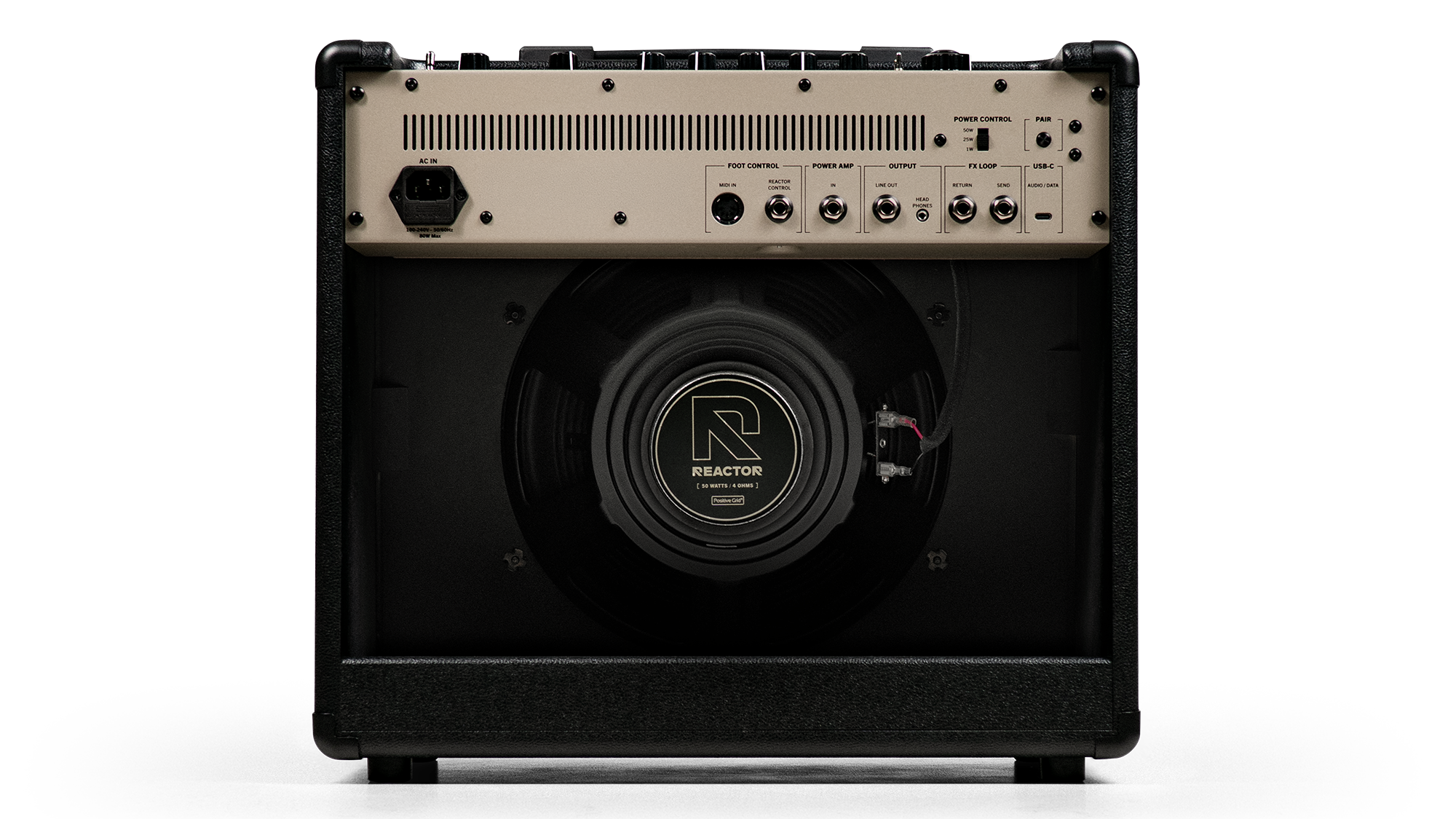 A photo showing the Positive Grid Reactor 50 combo