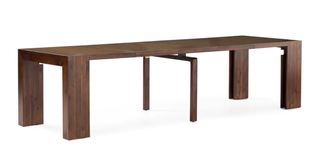 dark brown wood dining table