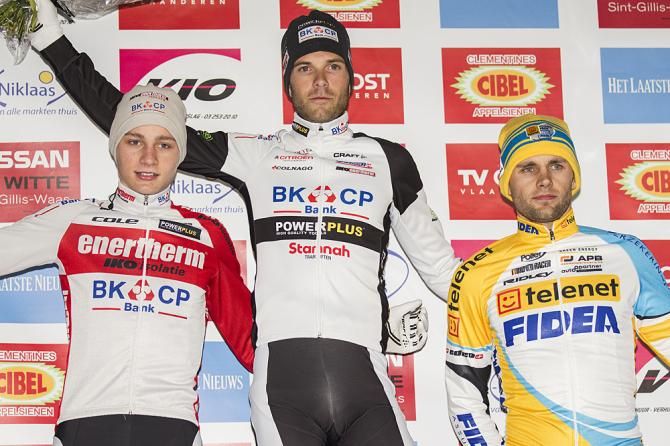 Mathieu van der Poel, Niels Albert and Rob Peeters on the podium