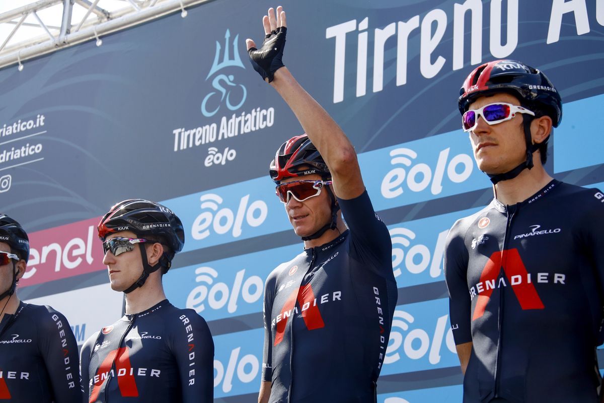 Tirreno Adriatico 2020 55th Edition 1st stage Lido di Camaiore Lido di Camaiore 133 km 07092020 Eddie Dunbar IRL Ineos Grenadiers Chris Froome GBR Ineos Grenadiers Geraint Thomas GBR Ineos Grenadiers photo Roberto BettiniBettiniPhoto2020