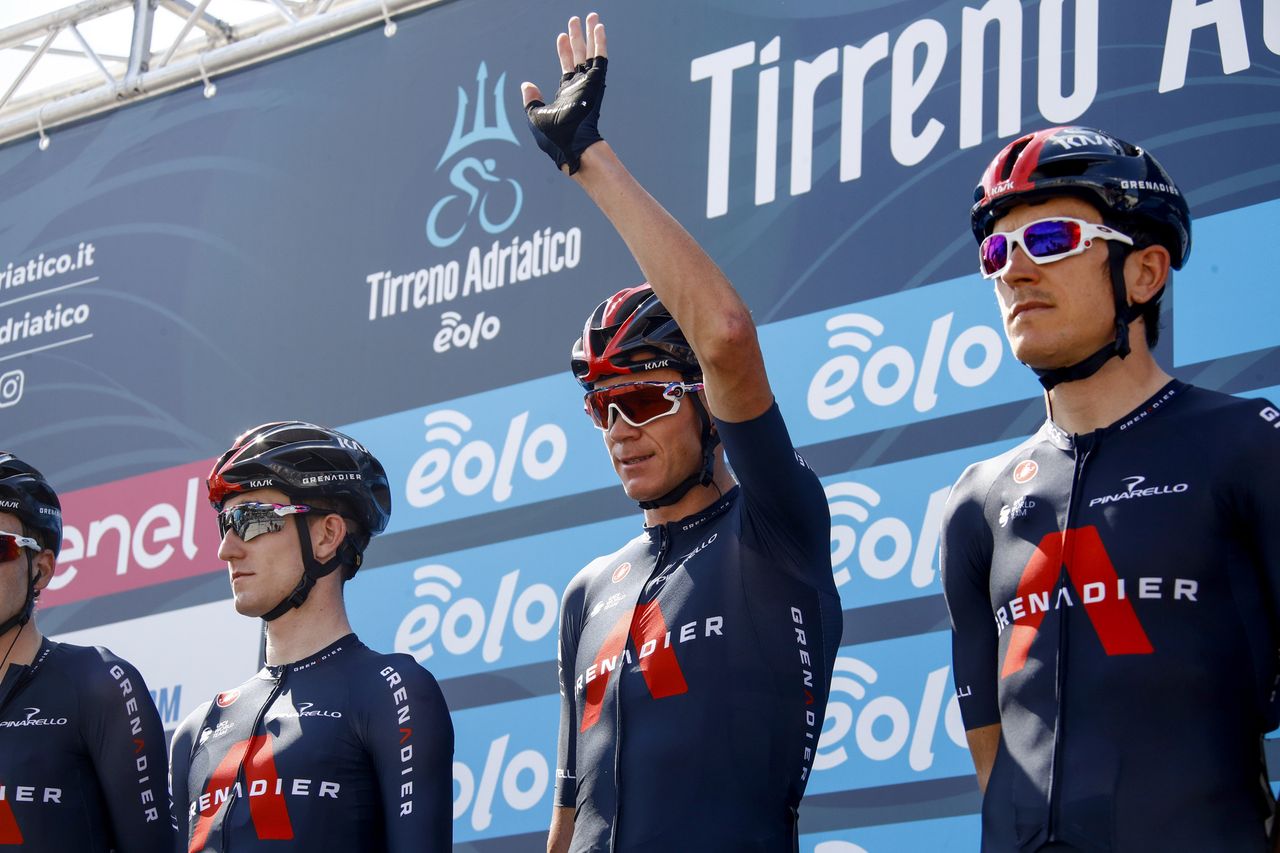 Tirreno Adriatico 2020 55th Edition 1st stage Lido di Camaiore Lido di Camaiore 133 km 07092020 Eddie Dunbar IRL Ineos Grenadiers Chris Froome GBR Ineos Grenadiers Geraint Thomas GBR Ineos Grenadiers photo Roberto BettiniBettiniPhoto2020