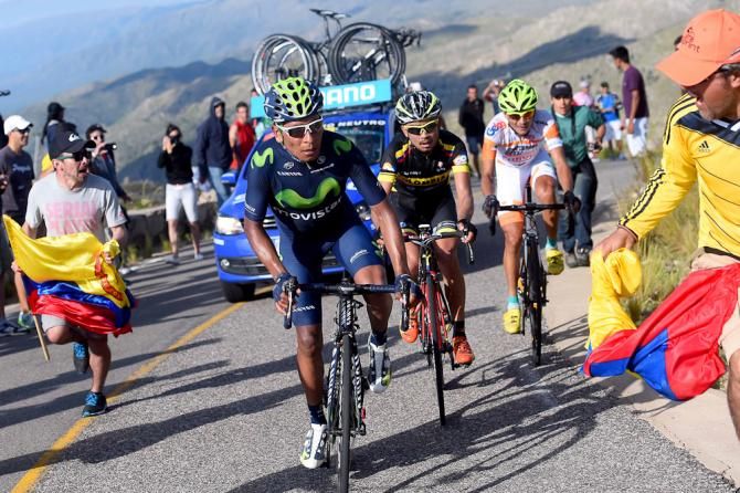 Nairo Quintana on the Alto El Amago climb.