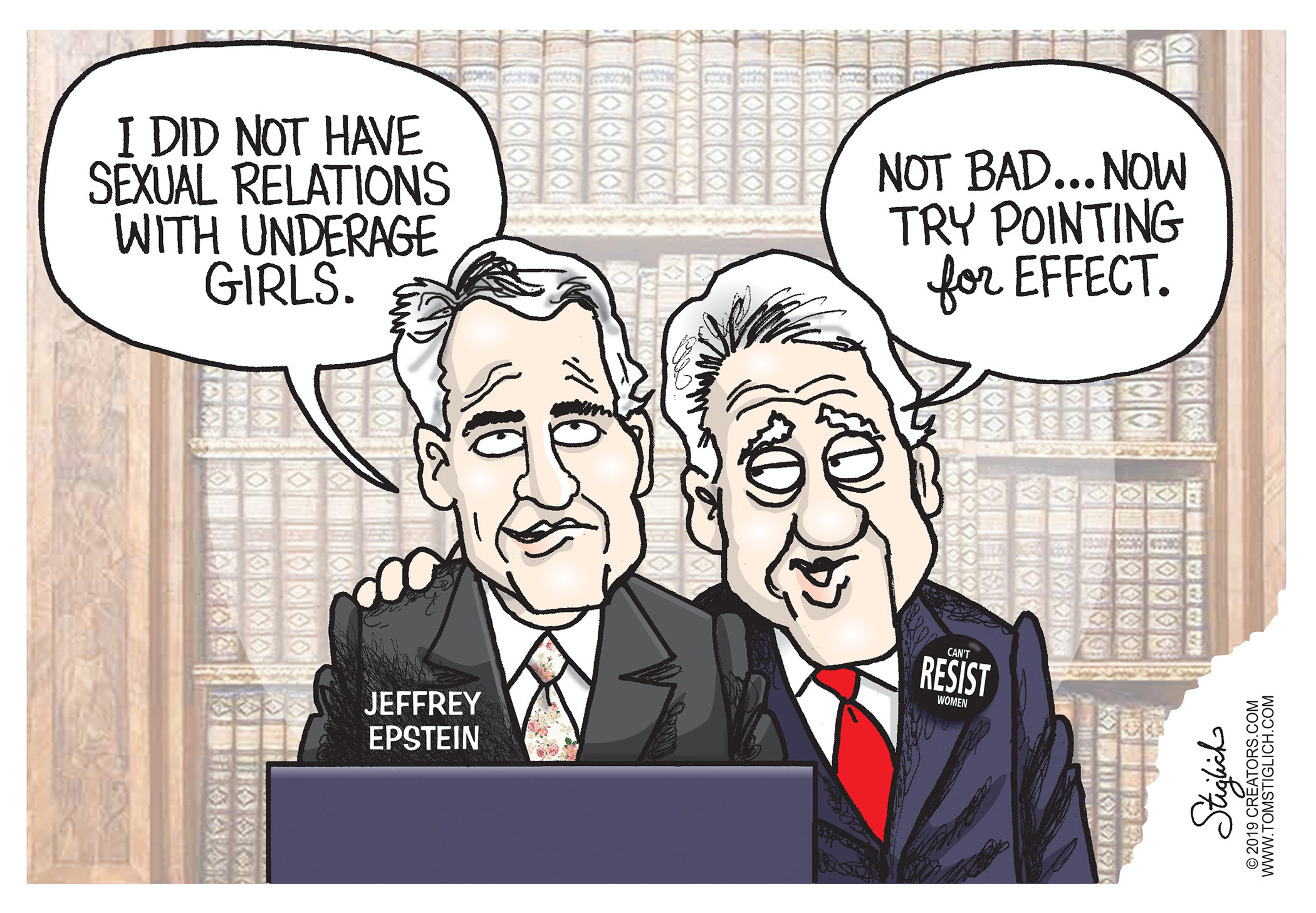 Political Cartoon U.S. Jeffrey Epstein Bill Clinton Underage Girls ...