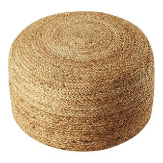 Stylehouse 100% Cotton Natural Jute Pouf, 12" H X 20" W