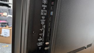 Panasonic W90A 65-inch TV rear of TV showing connections