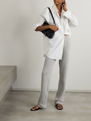 ÉTERNE, Embroidered Cotton and Modal-Blend Jersey Sweatpants