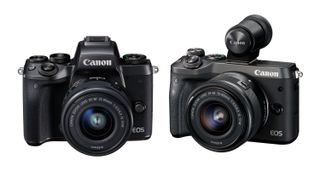 The Canon EOS M5 (left) and M6 are due for upgrades – including an EVF on both models