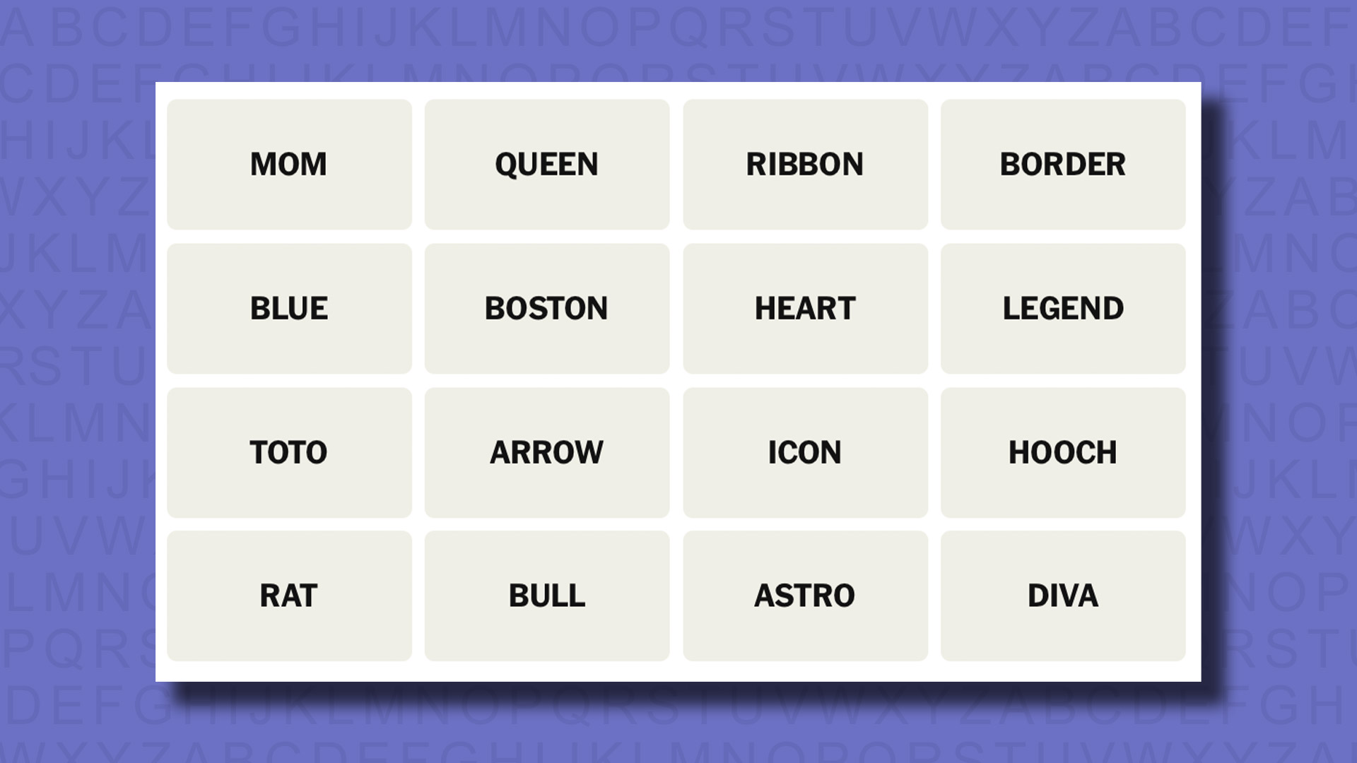 NYT Connections hints for game 734 on a purple background