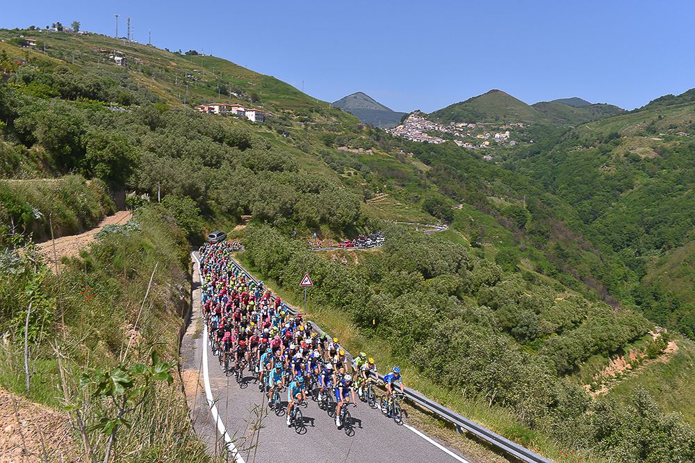The peloton in action during the Giro's fourth stage.