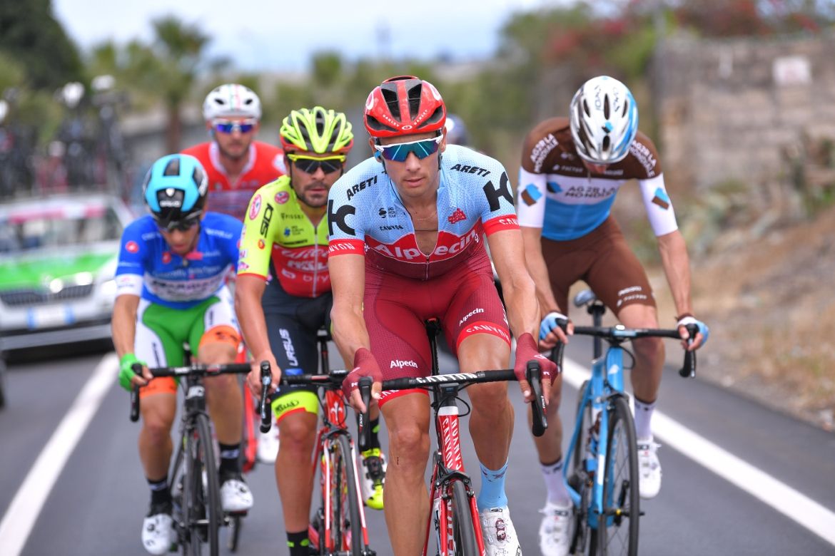Maxim Belkov (Katusha-Alpecin) leads the breakaway