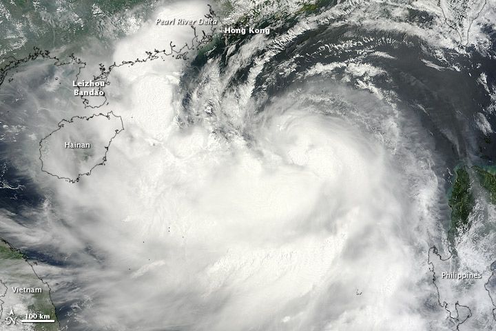 Satellite image of Typhoon Kai-tak