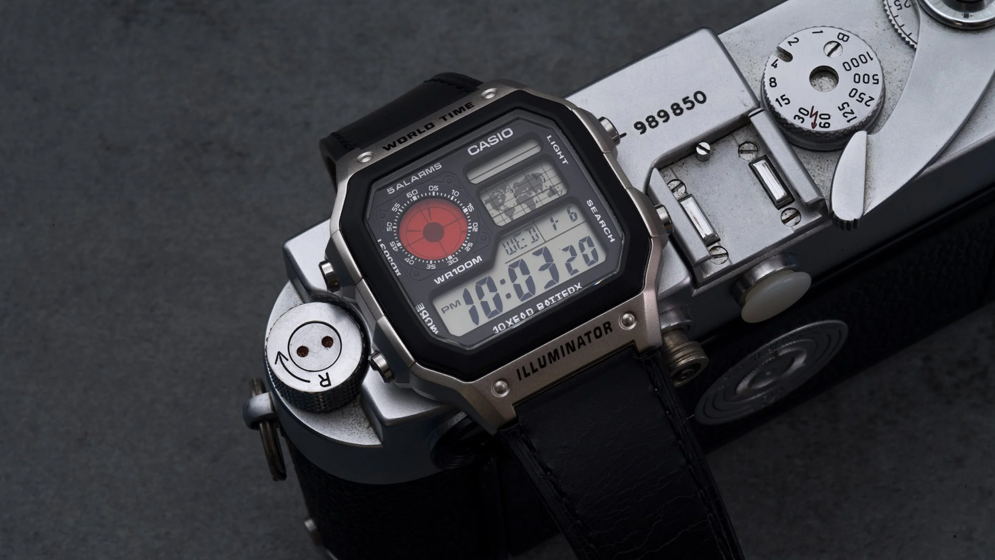 PPP Cameras' M-Edition watch on rangefinder camera