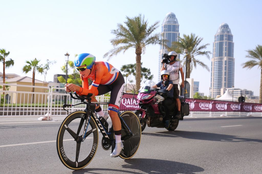 Annemiek Van Vleuten (Netherlands) riding to an impressive fifth place just months after her horrific Rio crash
