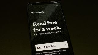 The Athletic app on a Galaxy phone