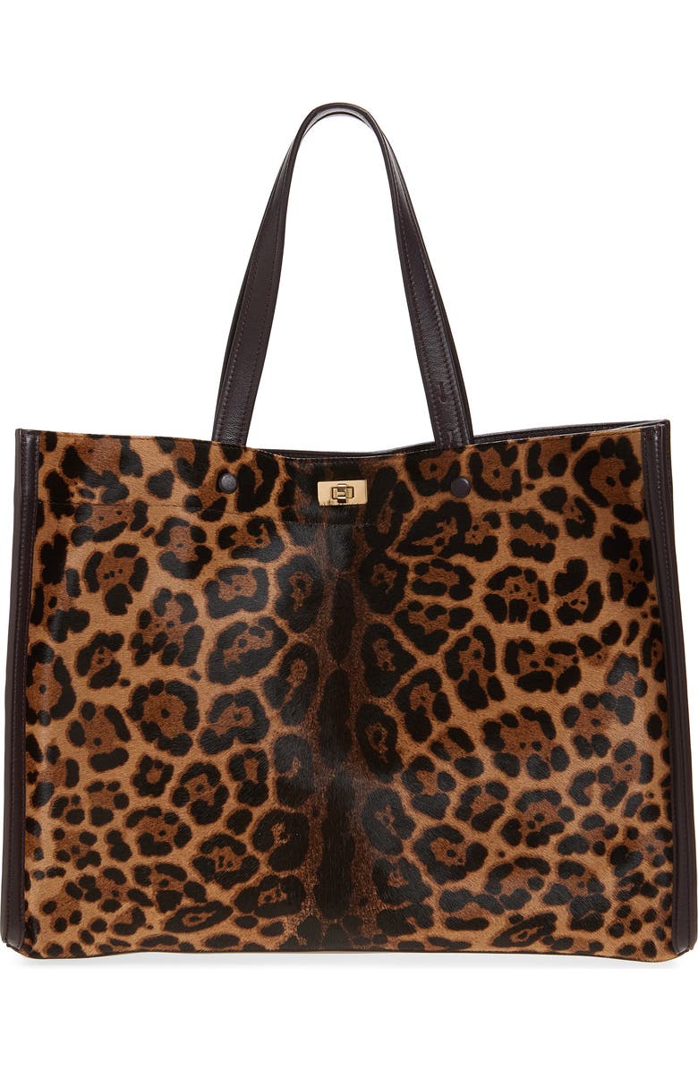 Mortimer Leopard Print Genuine Calf Hair Tote