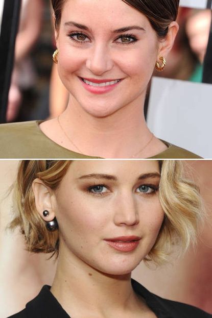 Shailene Woodley and Jennifer Lawrence in The Hunger Games