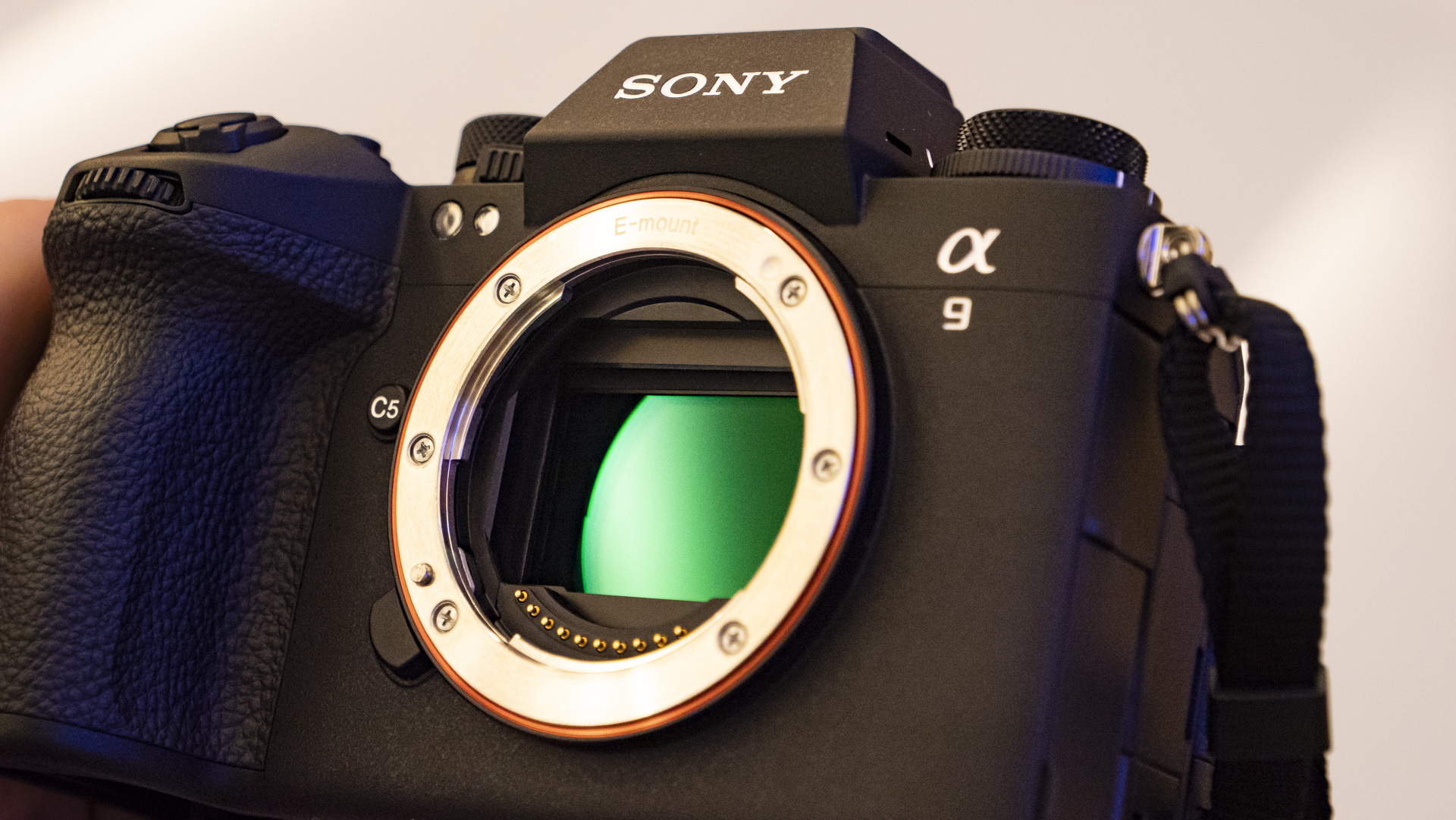 Sony A9 III no lens attached close up of sensor