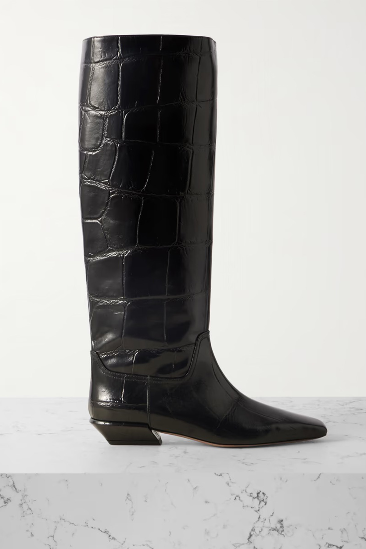 Bettina Croc-Effect Leather Boots