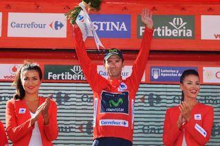 Alejandro Valverde (Movistar) on the podium