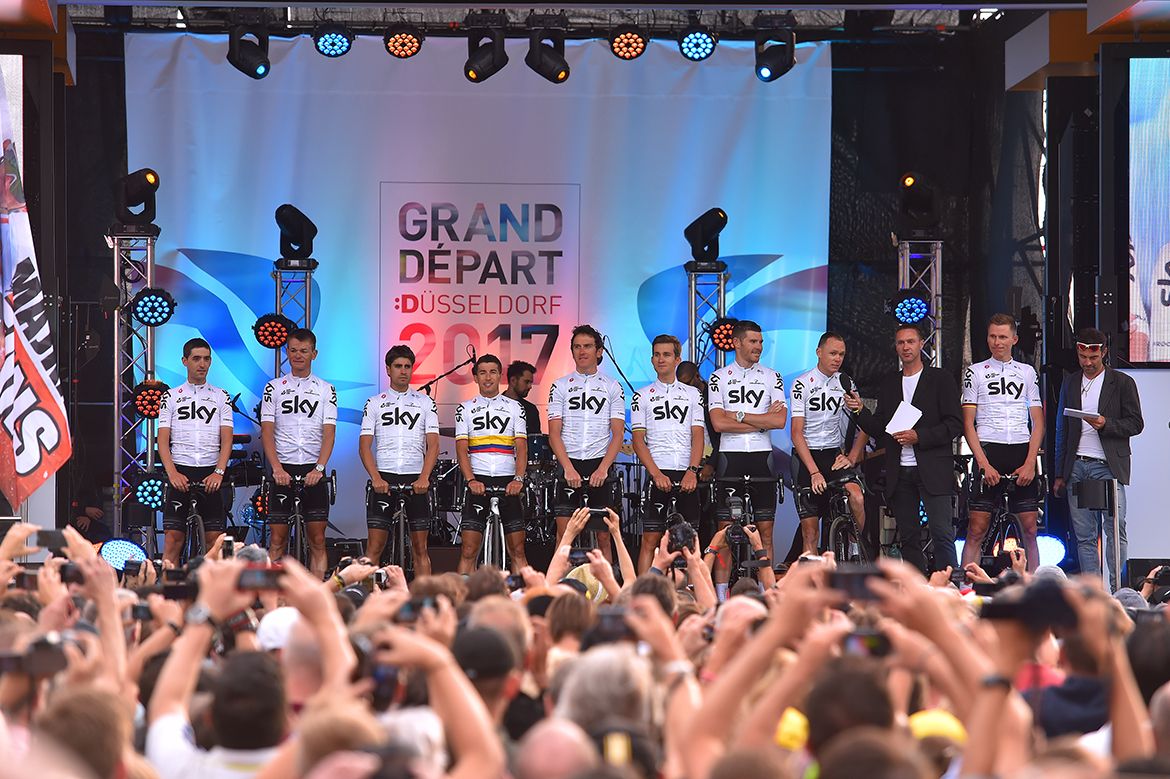 Team Sky at the Tour de France teams presentation
